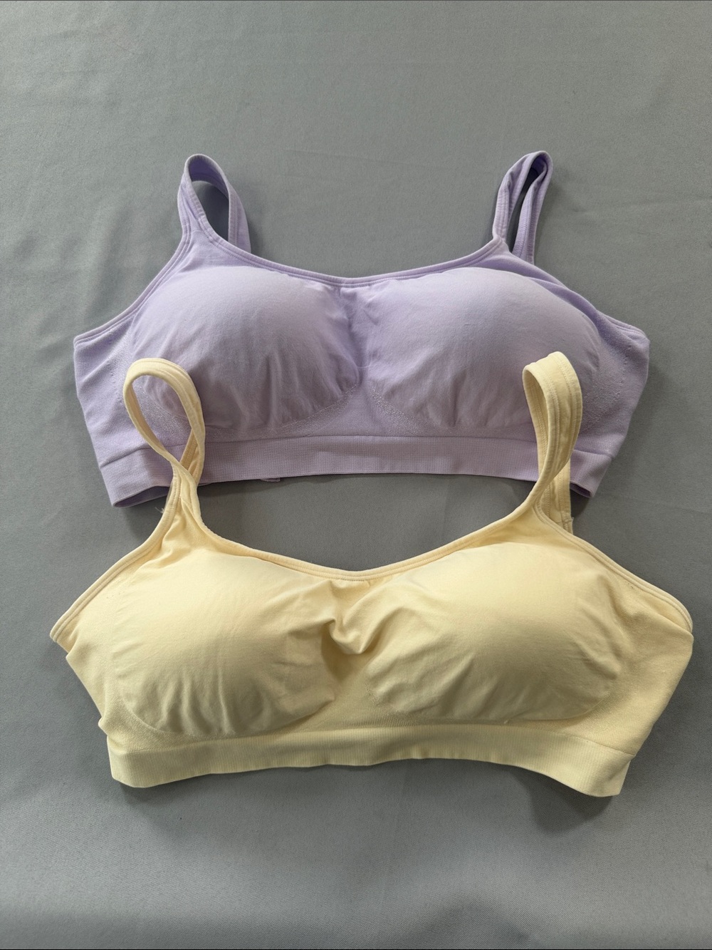 Truekind Bundle of 2 Daily Comfort Wireless Bras size 3X lavender purple & cream